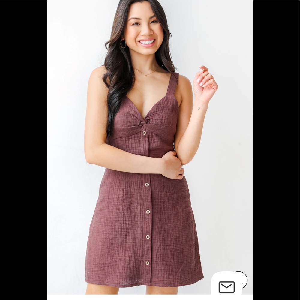 Linin Brown Mini Dress *NWT
